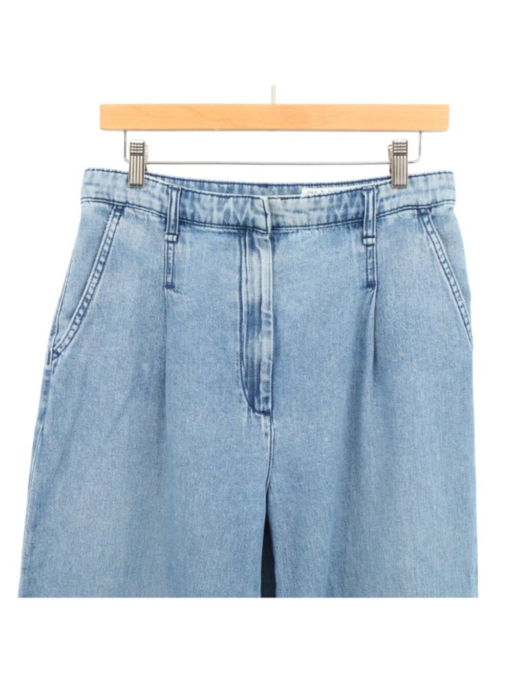 Rag & Bone Aurora Pleated Trouser Wide Leg Jeans in Winwood 27 - Picture 5 of 9